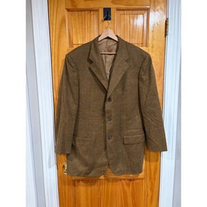 Vintage Corneliani Italy Wool Cashmere Blazer Plaid 3 Button 54 Luxury (44 US)